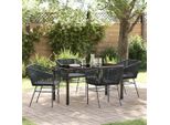 Set Di Mobili Da Giardino Durevole Set Di Mobili Da Balcone Set Da Pranzo Da Giardino 5 Pezzi Nero Poly Rattan - Set Di Mobili Da Giardino Octo9191831 3Parcel