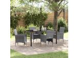 Design Nuovo Set Di Mobili Da Giardino Set Di Mobili Da Balcone Set Da Pranzo Da Giardino Con Cuscini 5 Pezzi Grigio Poly Rattan - Set Di Mobili Da Giardino Mobili2025 CHY8056910 2Parcel