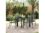Set Di Mobili Da Giardino Durevoli Set Di Mobili Da Balcone Set Da Pranzo Da Giardino 5 Pezzi Acciaio Antracite - Set Di Mobili Da Giardino Octo6758906 2Parcel