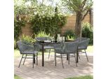 Pratico Set Di Mobili Da Giardino Set Di Mobili Da Balcone Set Da Pranzo Da Giardino 5 Pezzi Grigio Poly Rattan - Set Di Mobili Da Giardino ,Mobili Di Design 8428256 3Parcel