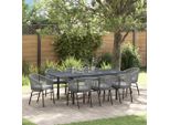 Pratico Set Di Mobili Da Giardino Set Di Mobili Da Balcone Set Da Pranzo Da Giardino 9 Pezzi In Poly Rattan Grigio - Set Di Mobili Da Giardino ,Mobili Di Design 4162577 6Parcel