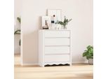 Cassettiera Durevole Drammen White 76,5 X 40 X 91 Cm Pino Massiccio - Cassettiere Octo2678931 1Pacco