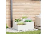 Maison Exclusive - Vaso Da Giardino Bianco 100 X 100 X 48 Cm Acciaio