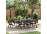 Set Di Mobili Da Giardino Semplice Set Di Mobili Da Balcone Set Da Pranzo Da Giardino 9 Pezzi In Poly Rattan Marrone - Set Di Mobili Da Giardino DE4917148 6Parcel