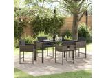 Set Di Mobili Da Giardino Durevole Set Di Mobili Da Balcone Set Da Pranzo Da Giardino Con Cuscini 5 Pezzi Grigio Poly Rattan - Set Di Mobili Da Giardino Octo4804415 2Parcel