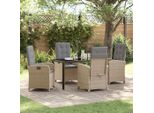 Set Di Mobili Da Giardino Di Design Set Di Mobili Da Balcone Set Da Pranzo Da Giardino 5 Pezzi Beige Poly Rattan - Set Di Mobili Da Giardino 2025 New8878089 3Parcel