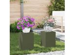 Stabli Mobili Porta Piante 2 Pezzi Verde Oliva 24 X 24 X 35 Cm Acciaio - Tavoli Da Giardino CC8457186 1Pacco