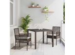Best MöBel GartenmöBel Set BalkonmöBel-Set Garten Essgruppe 3 Pcs Brown Poly Rattan - GartenmöBelgarnituren Cloris Neu5938005 2Parcel