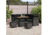 Set Di Mobili Da Giardino In Stile Elegante Set Di Mobili Da Balcone Set Di Divani Da Giardino 8 Pezzi Nero Poly Rattan - Set Di Mobili Da Giardino Hommie8009867 5Parcel
