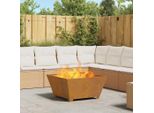 2025 Moderno Focolare Marrone 80 X 80 X 40 Cm Acciaio Resistente Alle Intemperie - Cesti E Ciotole Per Il Fuoco,Design 1331627 1Pacco