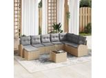 Set Di Mobili Da Giardino In Stile Elegante Set Di Mobili Da Balcone Set Di Divani Da Giardino Con Cuscini 9 Pezzi Beige Poly Rattan - Set Di Mobili Da Giardino Hommie6032214 5Parcel