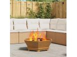 Design New Fire Pit Brown 75 X 75 X 28 Cm In Acciaio Resistente Alle Intemperie - Cestini E Ciotole Per Caminetti Mobili2025 CHY5054872 1Pacco