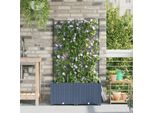 2025 Fioriera Da Giardino Moderna Grigio 80 X 40 X 142 Cm In Acciaio - Letti,Design 2527730 1Pacco