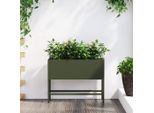 Maison Exclusive - Fioriera Rialzata Da Giardino Verde Oliva 60 X 26 X 45 Cm Acciaio