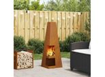 2025 Cloris Fire Pit Marrone 35 X 35 X 100 Cm Acciaio Resistente Alle Intemperie - Cesti E Vassoi Per Fuochi Vendita3681466 1Pacco