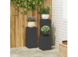 Bei Cloris Supporto Per Piante 3 Pezzi Nero 24 X 24 X 75 Cm Acciaio - Tavoli Da Giardino Nuovo3549709 1Pacco