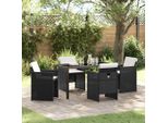 Set Di Mobili Da Giardino Durevole Set Di Mobili Da Balcone Set Da Pranzo Da Giardino Con Cuscini 5 Pezzi Nero Poly Rattan - Set Di Mobili Da Giardino Octo9680696 2Parcel