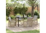 Pratico Set Di Mobili Da Giardino Set Di Mobili Da Balcone Set Da Pranzo Da Giardino 5 Pezzi Beige Poly Rattan - Set Di Mobili Da Giardino ,Mobili Di Design 7735441 2Parcel