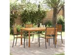 Set Di Mobili Da Giardino Semplice Set Di Mobili Da Balcone Set Da Pranzo Da Giardino 5 Pezzi Nero Poly Rattan - Set Di Mobili Da Giardino DE8691441 3Parcel