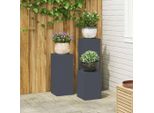 Stabli Mobili Portapiante 3 Pezzi Antracite 24 X 24 X 75 Cm Acciaio - Tavoli Da Giardino CC1484933 1Pacco