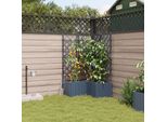 Fioriera Da Giardino Semplice Grigia 80 X 80 X 142 Cm In Acciaio - Aiuole DE8802450 1Pacco