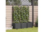 Best MöBel Fioriera Da Giardino Con Traliccio 3 Pezzi Nero 120 X 40 X 143 Cm Pp - Letti Cloris Nuovo6275370 1Pacco