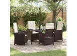 2025 Set Di Mobili Da Giardino Moderni Set Di Mobili Da Balcone Set Da Pranzo Da Giardino 5 Pezzi Poly-Rattan Marrone - Set Di Mobili Da Giardino, Design 3649620 3Parcel