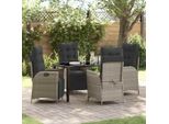 Bei Cloris Set Di Mobili Da Giardino Set Di Mobili Da Balcone Set Da Pranzo Da Giardino 5 Pezzi Grigio Chiaro Poly Rattan - Set Di Mobili Da Giardino New9753204 3Parcel