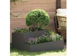 Vaso Per Fiori Da Giardino Stabli Nero 80 X 80 X 50 Cm Acciaio Laminato A Freddo - Letti CC1111419 1Pacco