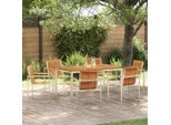 Set Di Mobili Da Giardino In Stile Elegante Set Di Mobili Da Balcone Set Da Pranzo Da Giardino 7 Pezzi In Legno Massiccio Di Acacia - Set Di Mobili Da Giardino Hommie2691584 4Parcel