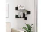 2025 Mensola Angolare Da Parete Moderna In Rovere Nero 40 X 40 X 49,5 Cm Materiale A Base Di Legno - Mensole Da Parete,Design 9305065 1Pacco