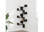 Stabli MöBel Mensola Angolare A Parete In Rovere Nero 45 X 45 X 147 Cm Materiale A Base Di Legno - Mensole A Parete CC8566091 1Pacco