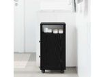 Design New Vetrinetta Stretta Per Bagno Con Ruota In Rovere Nero 33 X 23 X 65 Cm - Cassettiere MöBel2025 CHY9234975 1Pacco