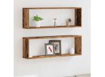 2025 Mensola Da Parete Moderna Con Ripiano 2 Pezzi In Legno Di Recupero 80 X 15 X 26 Cm Materiale A Base Di Legno - Mensole Da Parete,Design 2451345 1Parte