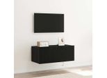 Maison Exclusive - Mobile Tv Nero Effetto Rovere 80 X 35 X 31 Cm