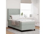 Maison Exclusive - Letto A Molle Con Materasso Grigio Chiaro 100 X 200 Cm Velluto