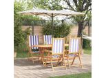 2025 Cloris Set Di Mobili Da Giardino Set Di Mobili Da Balcone Set Da Pranzo Da Giardino 5 Pezzi Blu E Bianco Acacia Legno Massiccio - Set Di Mobili Da Giardino Vendita3706933 3Parcel