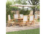 2025 Set Di Mobili Da Giardino Moderni Set Di Mobili Da Balcone Set Da Pranzo Da Giardino 7 Pezzi Crema Bianco Acacia Legno Massiccio - Set Di Mobili Da Giardino, Design 7870062 4Parcel