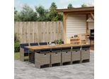 Bei Cloris Set Di Mobili Da Giardino Set Di Mobili Da Balcone Set Da Pranzo Da Giardino 11 Pezzi Con Cuscini, Grigio, Polyrattan - Set Di Mobili Da Giardino New6583789 5Parcel