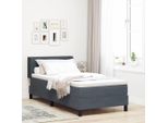 Syfax™ Letto A Molle Con Testiera Grigio Scuro 200 X 100 Cm Poliestere
