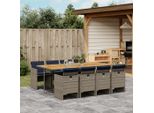 Best MöBel Set Mobili Da Giardino Set Mobili Da Balcone Set Da Pranzo Da Giardino 9 Pezzi Con Cuscini, Grigio, Polyrattan - Set Mobili Da Giardino Cloris New8471960 4Parcel