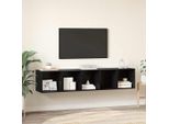 Maison Exclusive - Set Mobile Tv 2 Pezzi Effetto Rovere Nero In Materiale Sintetico