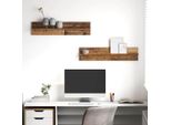 Maison Exclusive - Mensola Da Parete 2 Pezzi Legno Antico 80 X 11,5 X 18 Cm Materiale Ligneo