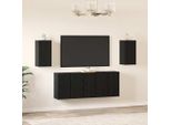 Maison Exclusive - Set Mobile Tv 7 Pezzi Effetto Rovere Nero 30,5 X 30 X 60 Cm