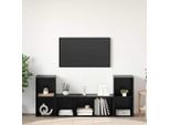 Pratico Mobile Tv 3 Pezzi Nero 107 X 35 X 37 Cm Legno Composito - Mobili Tv ,Mobili Di Design 2839112 3Parti