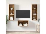 Maison Exclusive - Mobile Tv In Legno Antico 37 X 37 X 107 Cm Materiale Ligneo