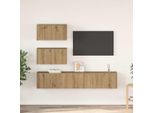 Best MöBel Set Di Mobili Tv A Parete 4 Pezzi Materiale Legno Rovere Artigianale - Mobili Tv Cloris New9733840 3Parcel
