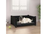 Lettino Per Cani Nero 65,5X50,5X28 Cm In Legno Di Pino Massiccio - Letti Per Cani Octo8896018 1Pacco