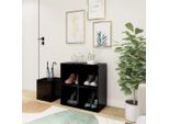 Vidaxl Scarpiera Da Corridoio Nera Lucida 105X35,5X70Cm In Legno - Scarpiera - Scarpiere - Portascarpe - Portascarpe