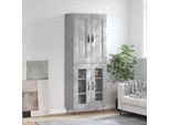Stabli MöBel Vetrinetta Highboard Grigio Cemento 69,5X34X180 Cm Materiale Legno - Cassettiere CC7251090 2Parti